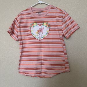 Sanrio Hello Kitty & Friends My Melody Heart Striped Women's T-Shirt Size Small